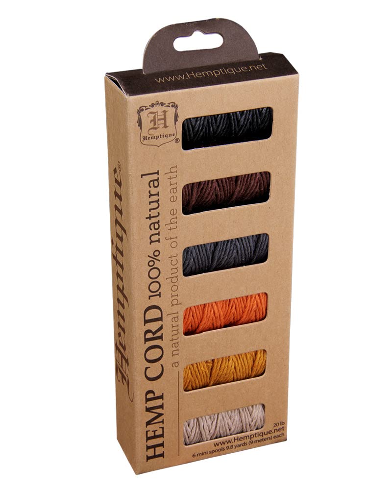 Hemptique #20 Hemp Cord 6-Pack Mini Spools (Eden)