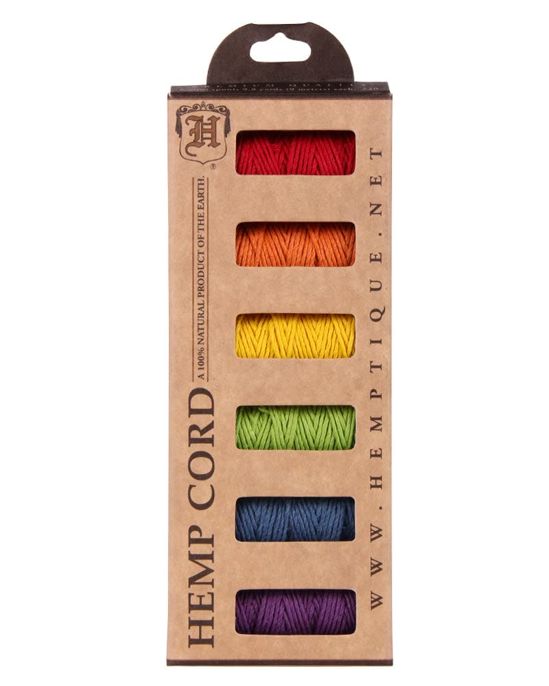 Hemptique #20 Hemp Cord 6-Pack Mini Spools (Eden)