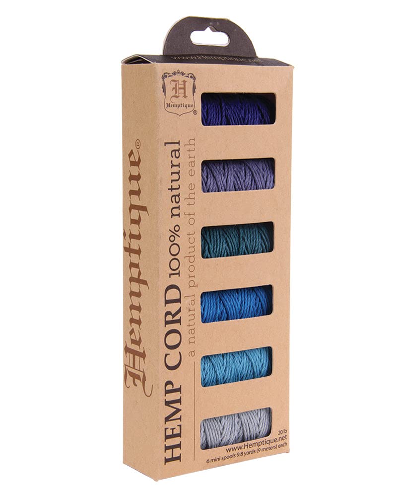 Hemptique #20 Hemp Cord 6-Pack Mini Spools (Eden)