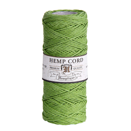 Hemptique 100% Hemp Cord Spool - 62.5 Meter Hemp String - Made with Love - No. 20 ~ 1mm Cord Thread for Jewelry Making, Macrame, Scrapbooking, DIY, & More - Lime Green